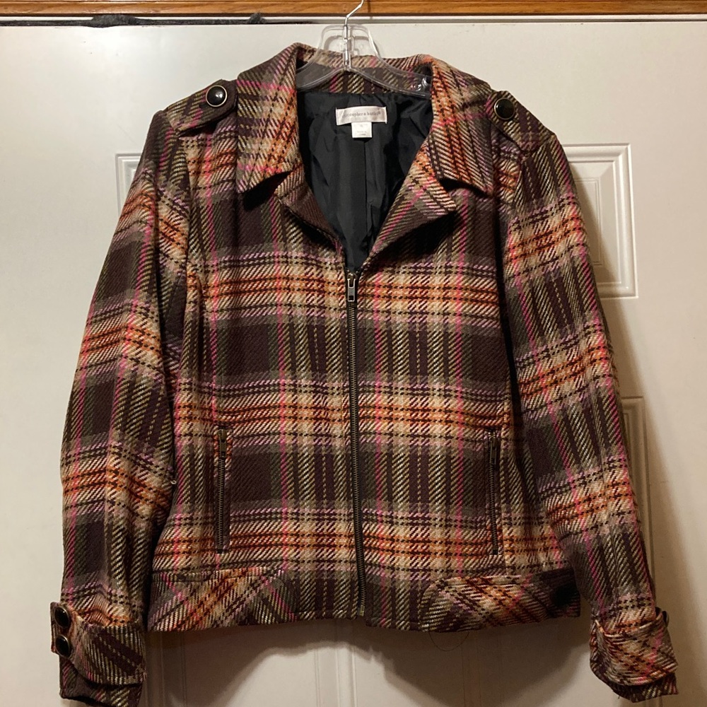 Christopher & Banks Plaid Women's Jacket XL